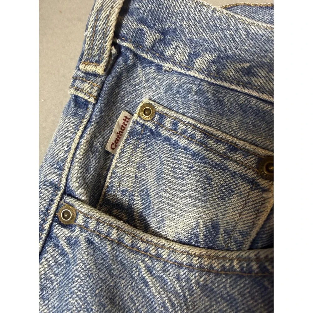 Carhartt Relaxed Fit Tapered Leg Mens Jeans 42x32 Blue Good Denim B17 DST